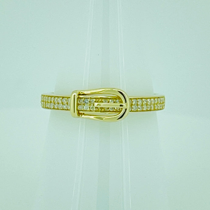 Classic Diamond Buckle Ring 14K Gold