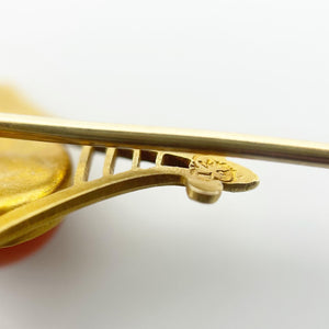 14K Gold Art Deco Chalcedony Stickpin