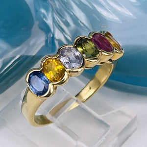 18K Gold Natural Gemstone Ring