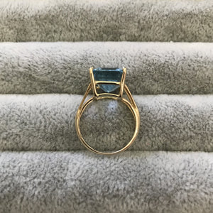 Vintage Blue Topaz Step Cut Ring