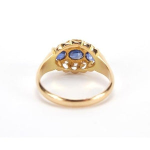 Edwardian 1900 18K Sapphire & Diamond Ring