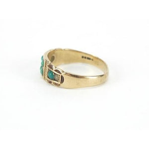 Turquoise and Seed Pearl Gypsy Ring