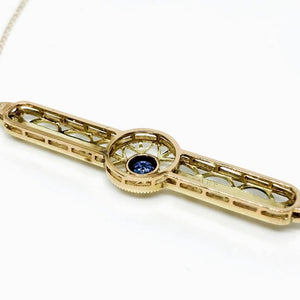 Edwardian Sapphire & Diamond 14K Necklace