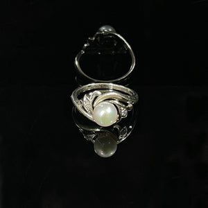 14K Pearl & Diamond Ring