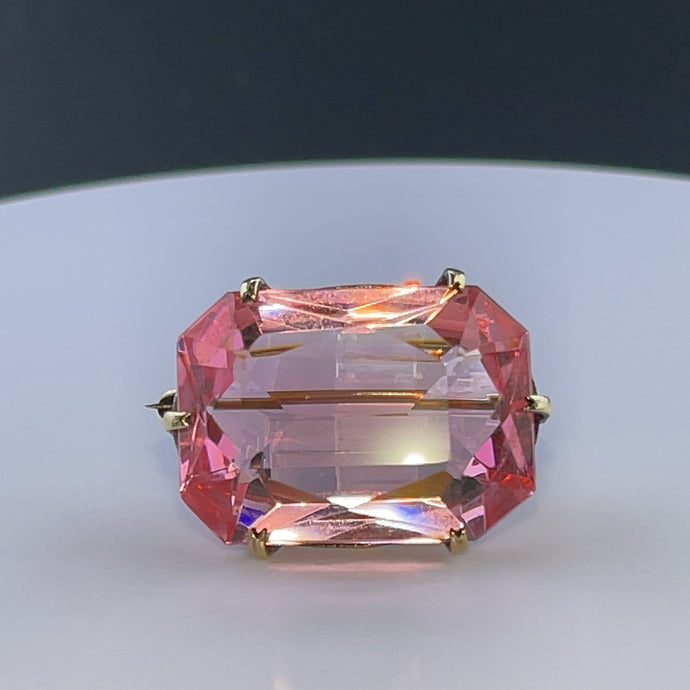 Czech Faceted Crystal Brooch