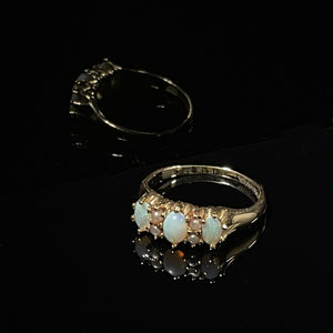 Victorian Opal and Pearl Ring 15K Gold
