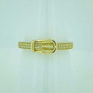 Classic Diamond Buckle Ring 14K Gold