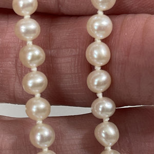 Freshwater Pearl & Diamond Necklace 14K Gold