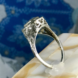 Aquamarine Art Nouveau Ring