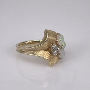 Opal & Diamond 14K Gold Ring
