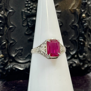 Art Deco 10K WG Ruby Ring