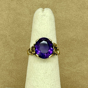 Art Nouveau Amethyst Ring With Floral Motiff