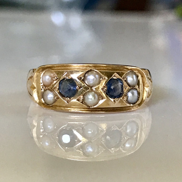 Victorian Pearl and Sapphire Ring