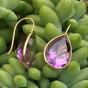 Vintage Amethyst Drop 14K Earrings