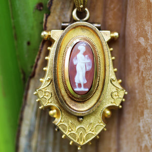Victorian Cameo Mourning Pendant