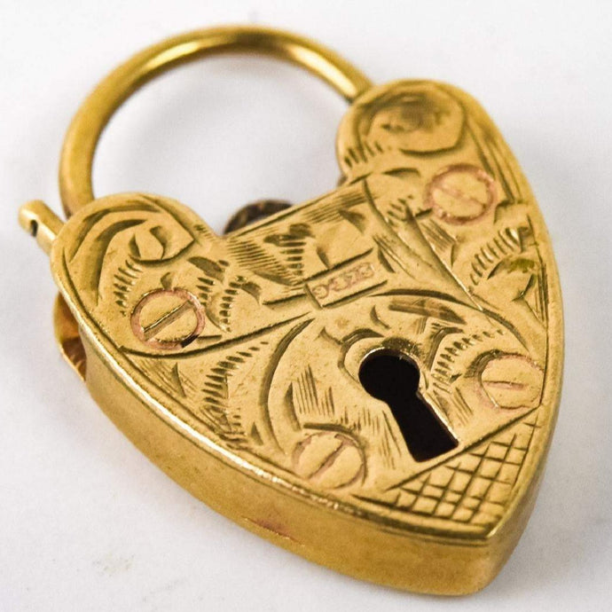 Antique Chased Heart Padlock