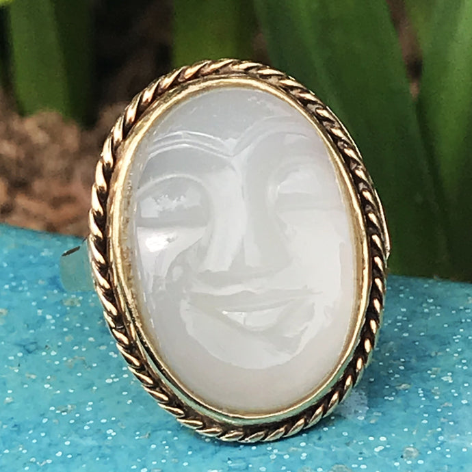 Carved Moonstone Ring