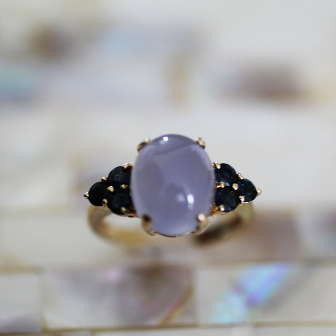 Chalcedony and Sapphire Ring