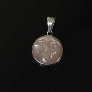 Vintage Carved Moon Face Pendant