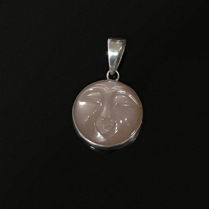 Vintage Carved Moon Face Pendant