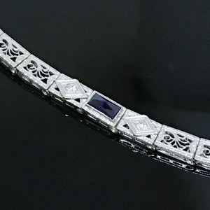 Edwardian Sapphire and Diamond Bracelet
