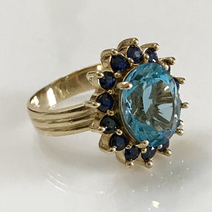 Blue Topaz and Sapphire Ring
