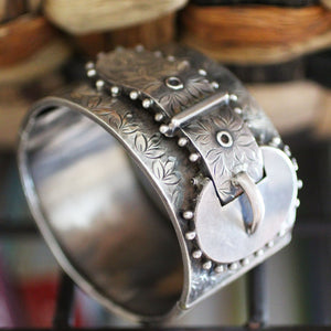 Antique Sterling Silver Buckle Bracelet, Boxed